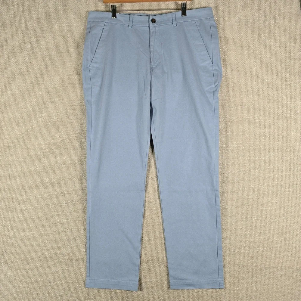 St Johns Bay Mens Slim Fit Stretch Chino Pants Forever Blue 38x32 New